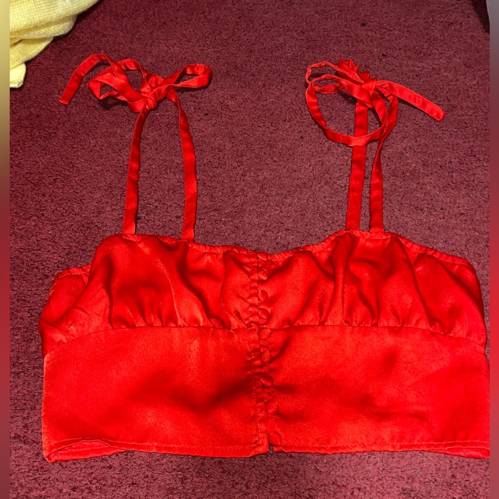 Forever 21 Bright Red Satin Top